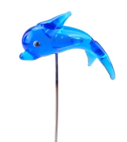 Nipsenåle med glas figur Delfin